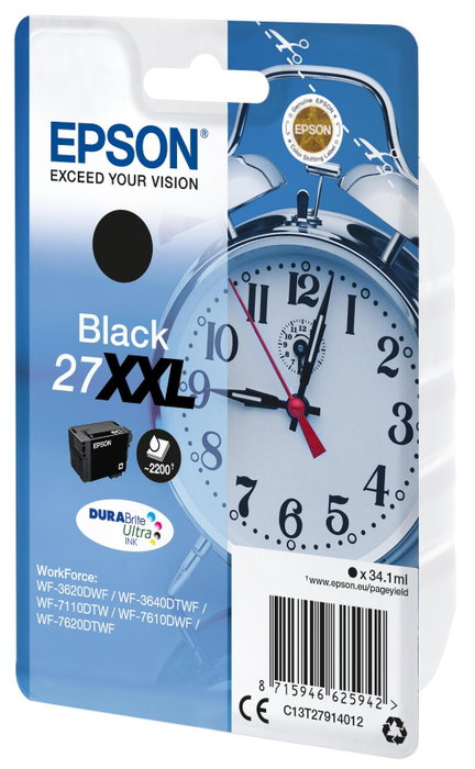 Epson Cartucho Negro 27XXL C13T27914012 de Alta Capacidad