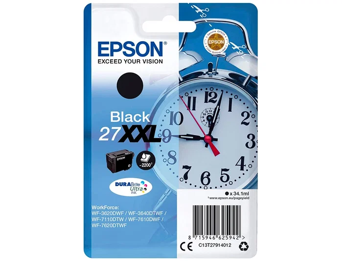 Epson Cartucho Negro 27XXL C13T27914012 de Alta Capacidad
