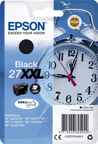 Epson Cartucho Negro 27XXL C13T27914012 de Alta Capacidad