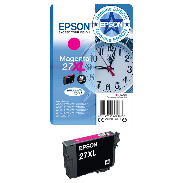 Epson 27XXL Tinta Negra Original DURABrite Ultra 34.1ml para WorkForce WF-3640/7110/7610/7620/7710/7715/7720/7210