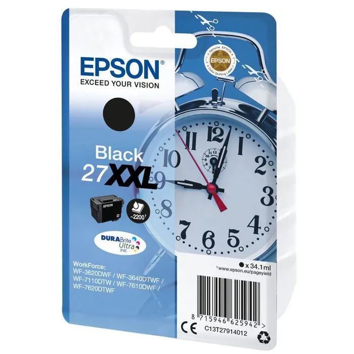Epson 27XXL Cartucho de Tinta Negra DURABrite Ultra Epson 27XXL Cartucho de Tinta Negra DURABrite Ultra