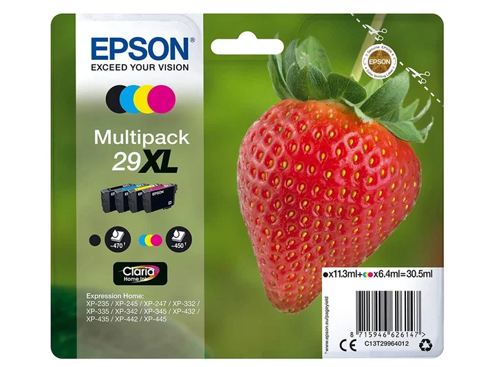 Epson Multipack 29XL T2996 Claria Home Ink (Negro, Cian, Magenta, Amarillo) XL Epson Multipack 29XL T2996 Claria Home Ink (Negro, Cian, Magenta, Amarillo) XL