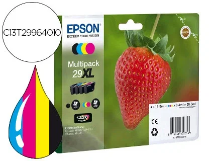Epson Multipack 29XL T2996 Claria Home Ink (Negro, Cian, Magenta, Amarillo) XL Epson Multipack 29XL T2996 Claria Home Ink (Negro, Cian, Magenta, Amarillo) XL