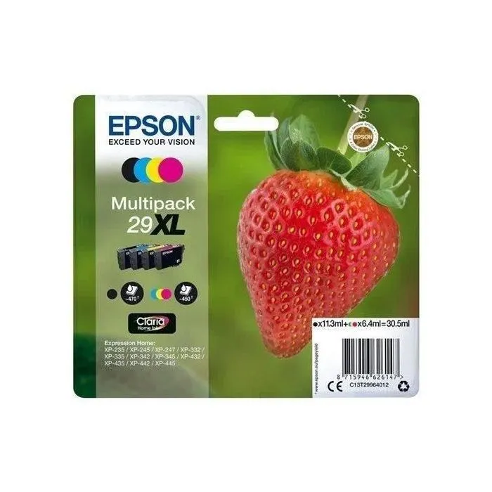 Epson Multipack 29XL T2996 Claria Home Ink (Negro, Cian, Magenta, Amarillo) XL Epson Multipack 29XL T2996 Claria Home Ink (Negro, Cian, Magenta, Amarillo) XL