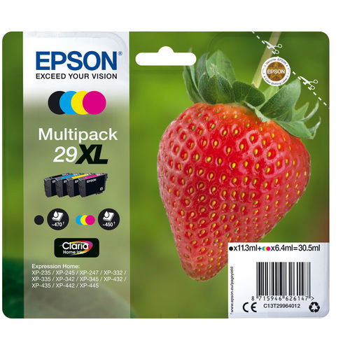 Epson Multipack 29XL T2996 Claria Home Ink (Negro, Cian, Magenta, Amarillo) XL Epson Multipack 29XL T2996 Claria Home Ink (Negro, Cian, Magenta, Amarillo) XL