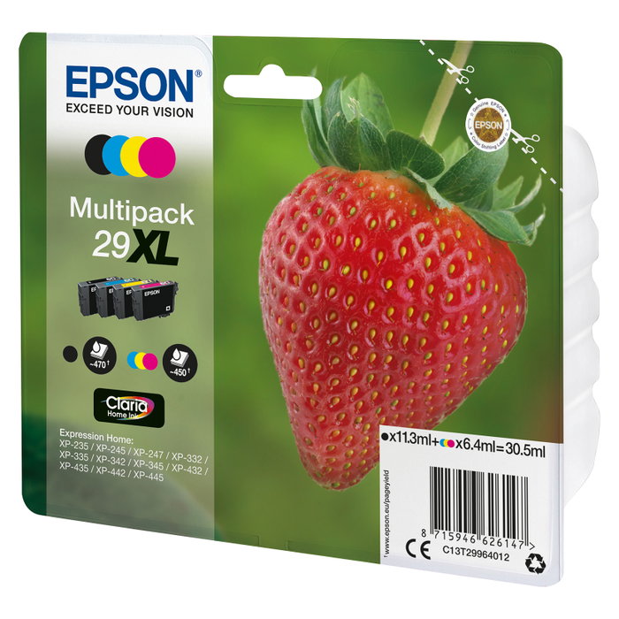 Epson Multipack 29XL T2996 Claria Home Ink (Negro, Cian, Magenta, Amarillo) XL Epson Multipack 29XL T2996 Claria Home Ink (Negro, Cian, Magenta, Amarillo) XL