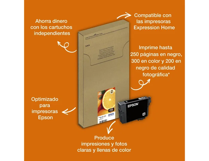 Epson Cartucho de Tinta Negro Nº33 Claria Premium T333140 para Expression Premium XP-530/XP-630/XP-900/etc. (6,4 ml) *Original* Epson Cartucho de Tinta Negro Nº33 Claria Premium T333140 para Expression Premium XP-530/XP-630/XP-900/etc. (6,4 ml) *Original*