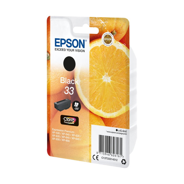 Epson Cartucho de Tinta Negro Nº33 Claria Premium T333140 para Expression Premium XP-530/XP-630/XP-900/etc. (6,4 ml) *Original* Epson Cartucho de Tinta Negro Nº33 Claria Premium T333140 para Expression Premium XP-530/XP-630/XP-900/etc. (6,4 ml) *Original*