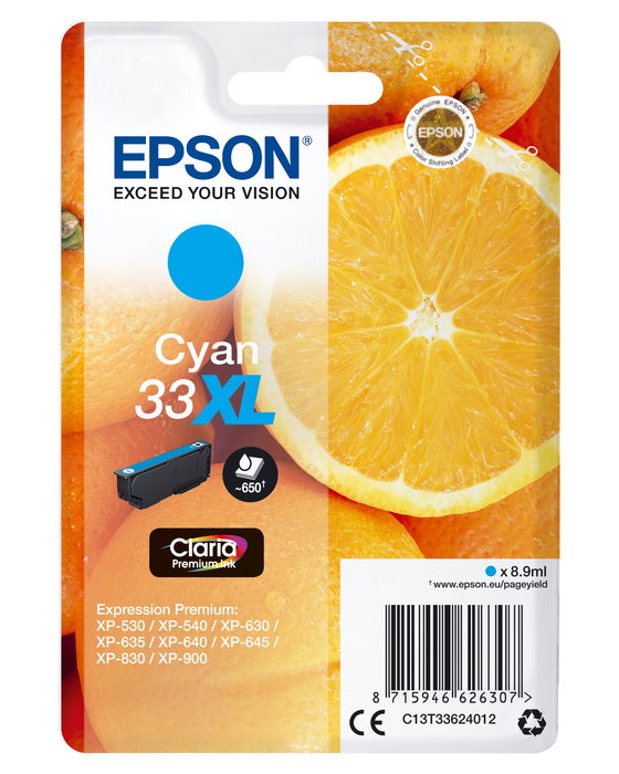 Epson T3362 Cartucho de Tinta Ciano XL Naranjas Claria Epson T3362 Cartucho de Tinta Ciano XL Naranjas Claria