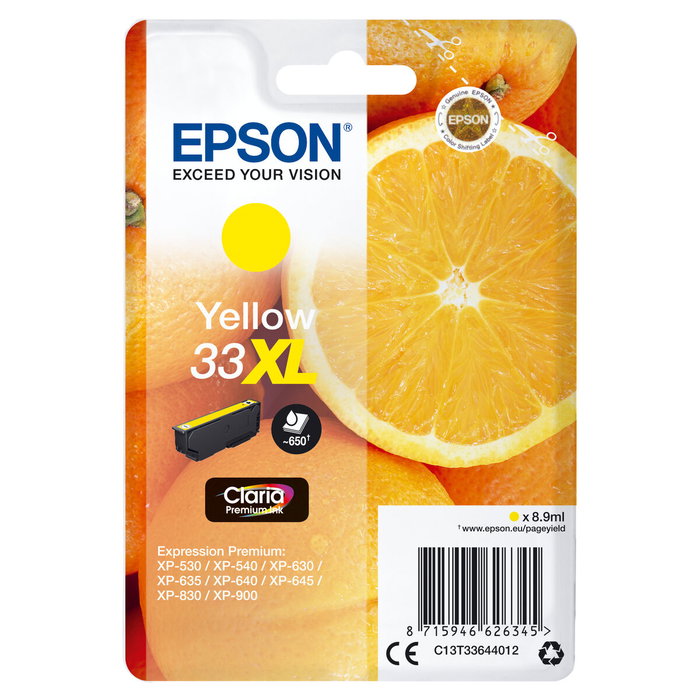 Epson Cartucho de Tinta 33XL Amarillo Claria Premium Epson Cartucho de Tinta 33XL Amarillo Claria Premium
