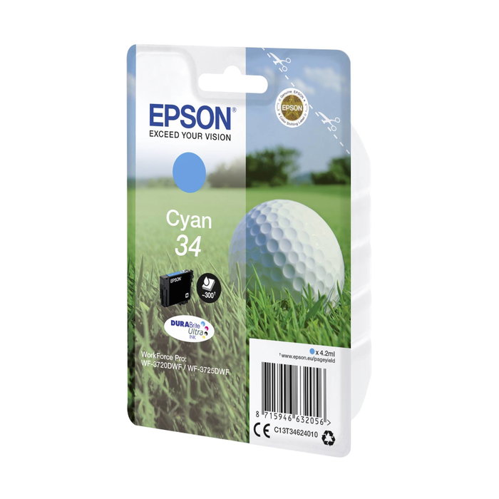Epson Cartucho de tinta 34 DURABrite Ultra Cian C13T34624010