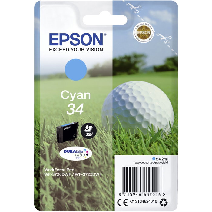 Epson Cartucho de tinta 34 DURABrite Ultra Cian C13T34624010
