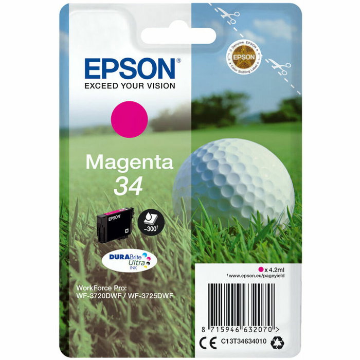Epson Cartucho de tinta 34 Magenta DURABrite Ultra C13T34634010, 4.2 ml