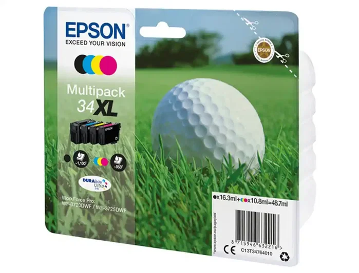 Epson 34XL DURABrite Ultra Multipack de 4 Colores (C13T34764010)