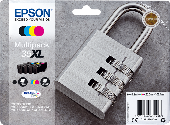 Epson Multipack de Tinta 35XL DURABrite Ultra (C13T35964010) 4 Colores