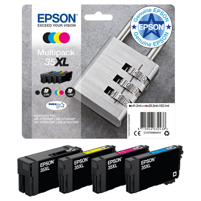 Epson Multipack de 4 colores 35XL DURABrite Ultra Ink C13T35964010