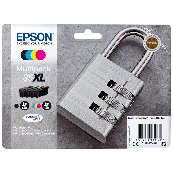 Epson Multipack de Tinta 35XL DURABrite Ultra (C13T35964010) 4 Colores