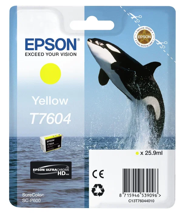 Epson Cartucho de tinta amarillo T7604 para SureColor SC-P600 Epson Cartucho de tinta amarillo T7604 para SureColor SC-P600
