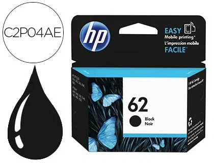 HP Cartucho de Tinta Original n.º 62 Negro (C2P04AE)