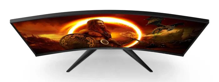 AOC Monitor Gaming Curvo C32G2ZE/BK 31.5" (80 cm) Full HD, 240Hz, 0.5ms MPRT, AMD FreeSync Premium, Panel VA 1500R, Negro/Rojo