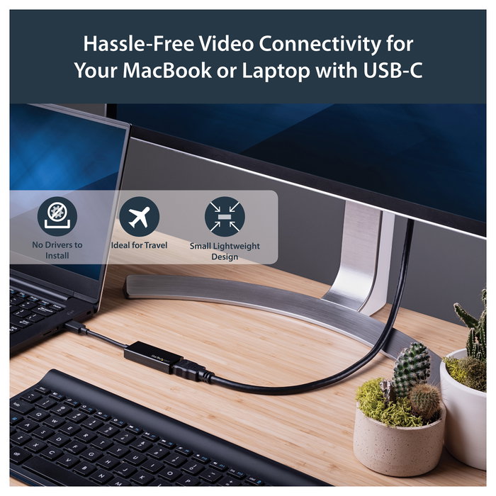 StarTech.com Adaptador gráfico USB-C a HDMI 4K 30Hz CDP2HD Negro