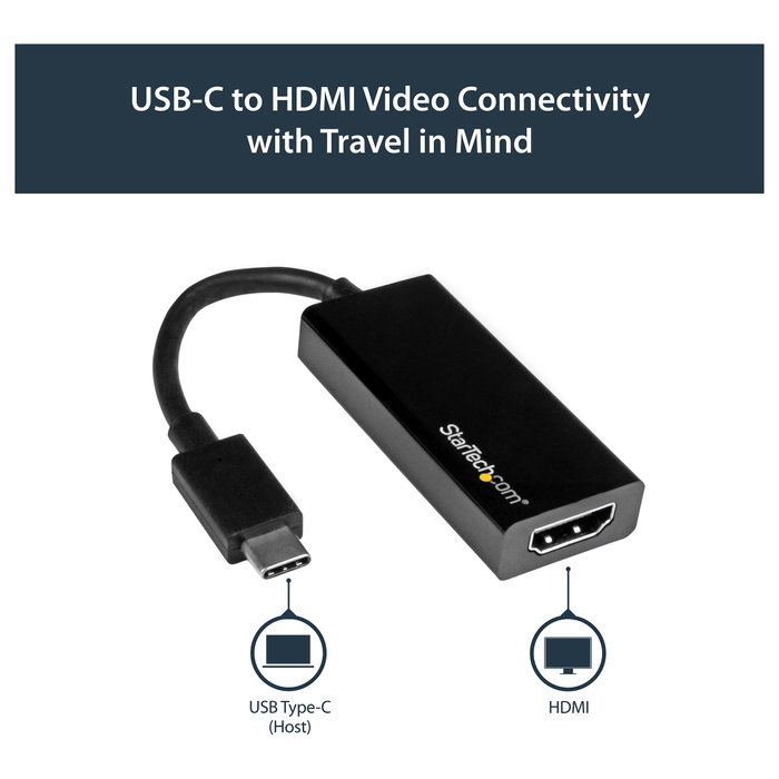 StarTech.com Adaptador gráfico USB-C a HDMI 4K 30Hz CDP2HD Negro