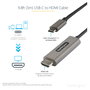 StarTech.com Cable USB C a HDMI 4K 60Hz con HDR10, 3m, Negro/Plata