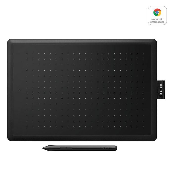 Wacom One by Wacom Tablet Digital de Dibujo CTL-672-S, Tamaño Medio, Color Negro