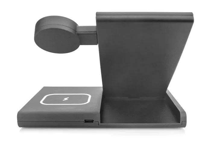 DIGITUS DA-10084 Estación de Carga Inalámbrica Plegable 3 en 1 para iPhone, Apple Watch y AirPods con MagSafe y Qi
