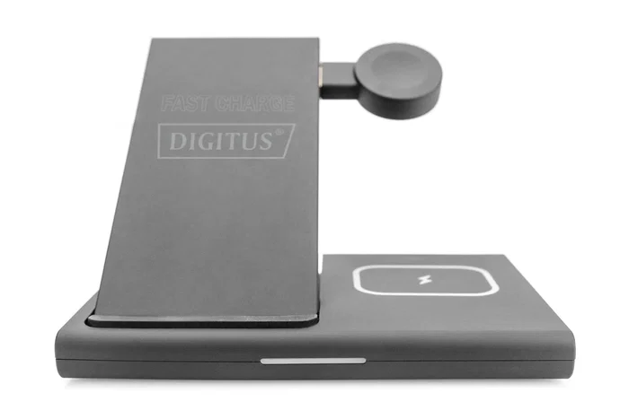DIGITUS DA-10084 Estación de Carga Inalámbrica Plegable 3 en 1 para iPhone, Apple Watch y AirPods con MagSafe y Qi