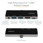 StarTech.com Adaptador Multipuertos USB-C HDMI 4K 60Hz 100W PD Negro, Plata