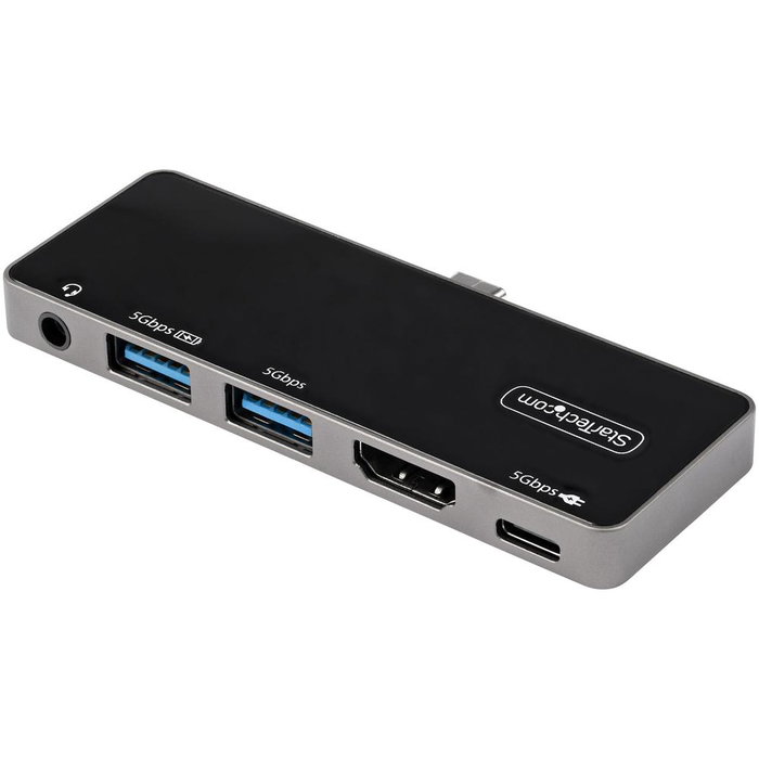 Startech Adaptador Multipuertos USB-C a HDMI 2.0 4K 60Hz con Passthrough de Carga PD 100W y Hub USB 3.0 de 3 Puertos