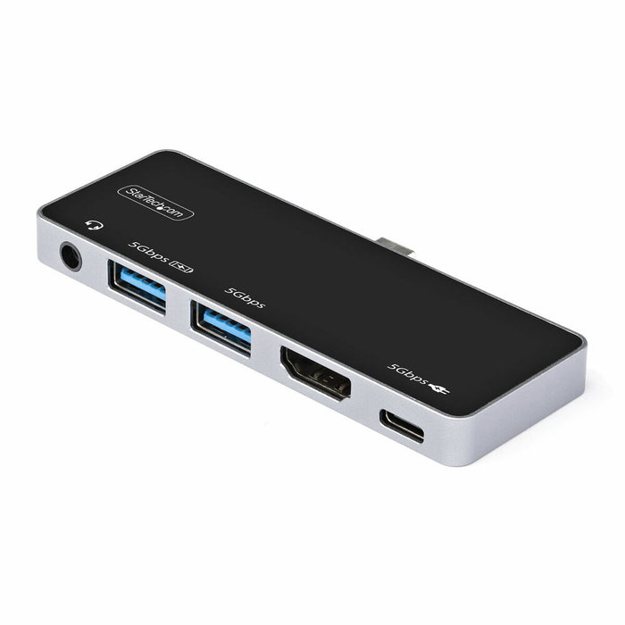 StarTech.com Adaptador Multipuertos USB-C HDMI 4K 60Hz 100W PD Negro, Plata