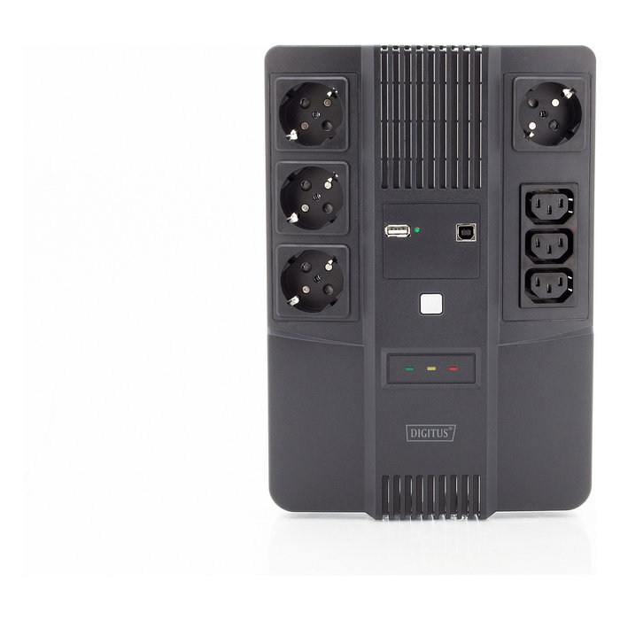Digitus SAI / UPS 800VA 480W Line Interactive 0.8 kVA, 7 Salidas AC, USB, Ethernet, 12V/9Ah, Color Negro