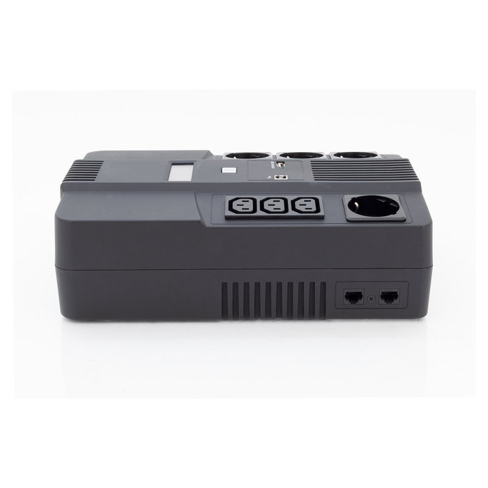 Digitus SAI / UPS 800VA 480W Line Interactive 0.8 kVA, 7 Salidas AC, USB, Ethernet, 12V/9Ah, Color Negro