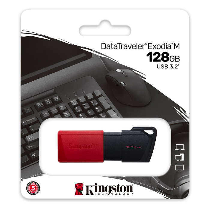 Kingston DataTraveler Exodia M 128 GB USB 3.2 Gen 1 Negro/Rojo