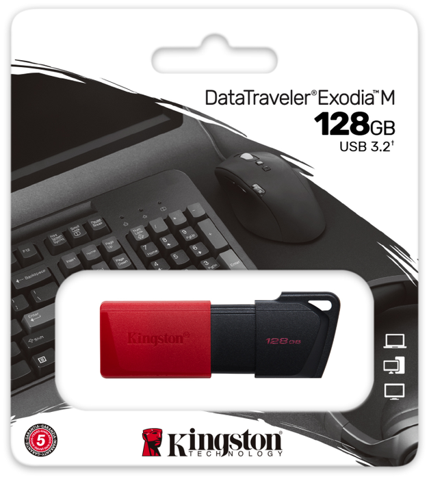 Kingston DataTraveler Exodia M 128 GB USB 3.2 Gen 1 Negro/Rojo