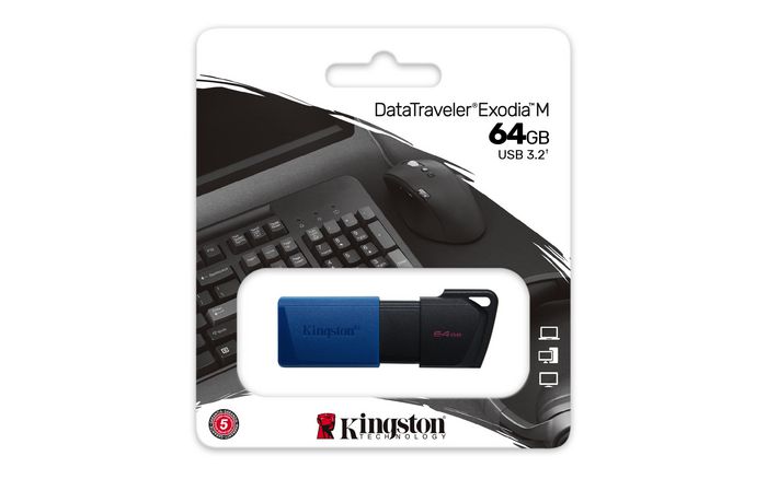 Kingston DataTraveler Exodia M 64 GB USB 3.2 Gen 1 Negro/Azul