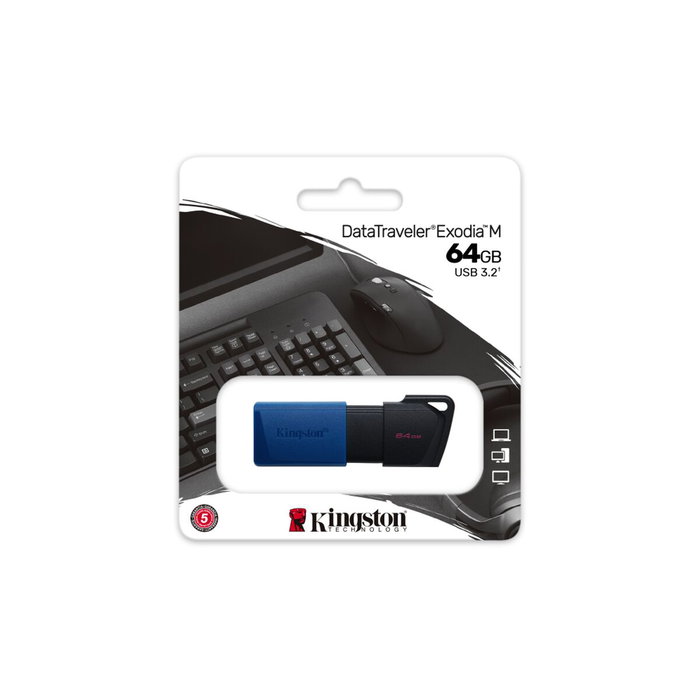 Kingston DataTraveler Exodia M 64 GB USB 3.2 Gen 1 Negro/Azul