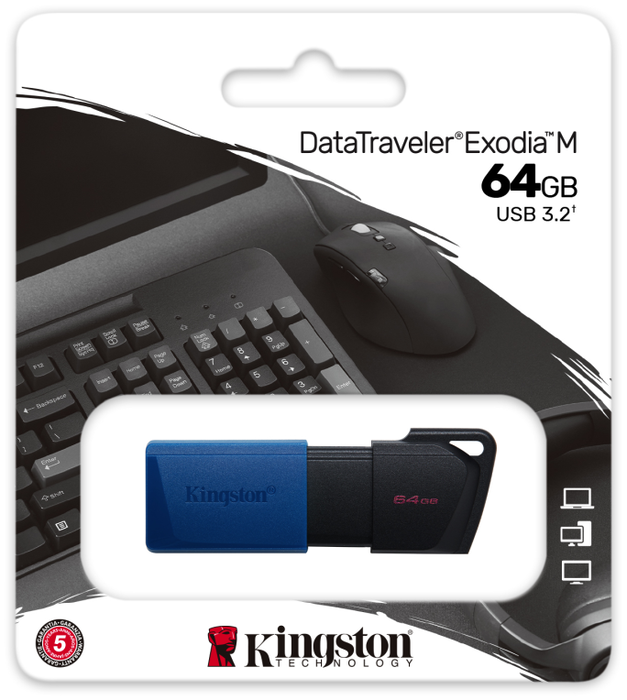 Kingston DataTraveler Exodia M 64 GB USB 3.2 Gen 1 Negro/Azul