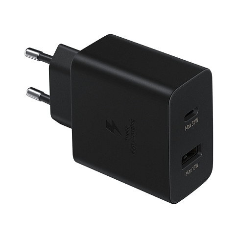 Samsung Power Adapter Duo 35W Cargador Micro USB + USB Type-C Negro Samsung Power Adapter Duo 35W Cargador Micro USB + USB Type-C Negro