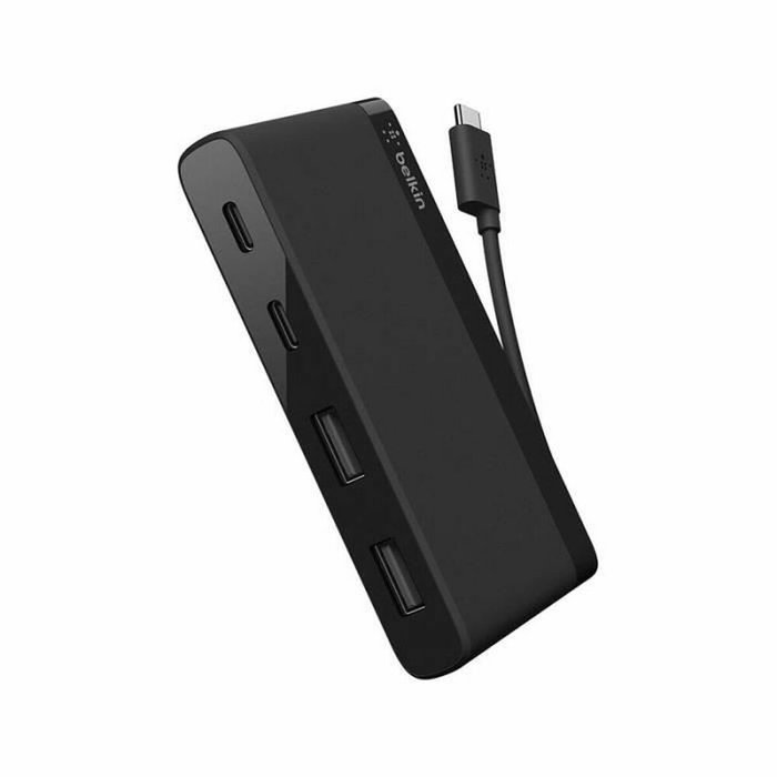 Belkin F4U090btBLK Hub USB-C de 4 Puertos (2x USB-C, 2x USB-A), Negro