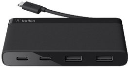 Belkin F4U090btBLK Minihub USB-C de 4 puertos (2x USB-C, 2x USB-A) Negro