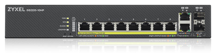 Zyxel GS2220-10HP-EU0101F Switch Gestionado L2 Gigabit Ethernet PoE Negro