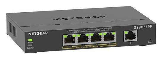 NETGEAR GS305EPP Switch Gestionado de 5 Puertos Gigabit con PoE+ NETGEAR GS305EPP Switch Gestionado de 5 Puertos Gigabit con PoE+