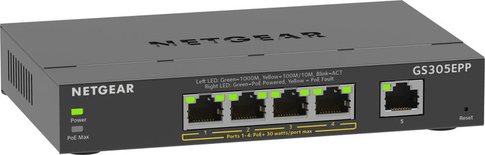NETGEAR GS305EPP Switch de red de 5 puertos Gigabit con PoE+