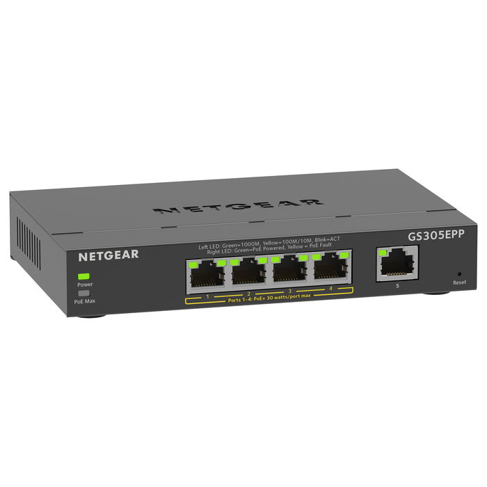 NETGEAR GS305EPP-100PES Switch 5 Puertos Gigabit Ethernet PoE+ Gestionado L2/L3