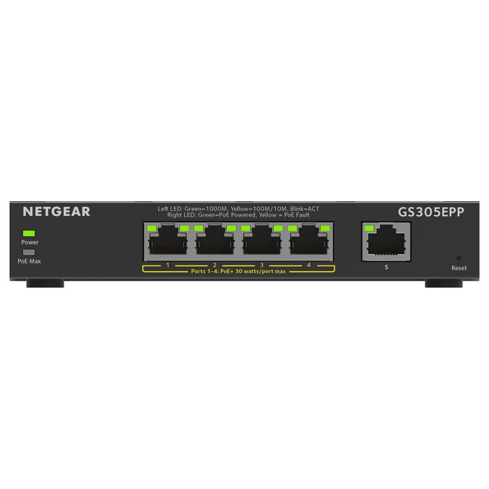 NETGEAR GS305EPP-100PES Switch 5 Puertos Gigabit Ethernet PoE+ Gestionado L2/L3