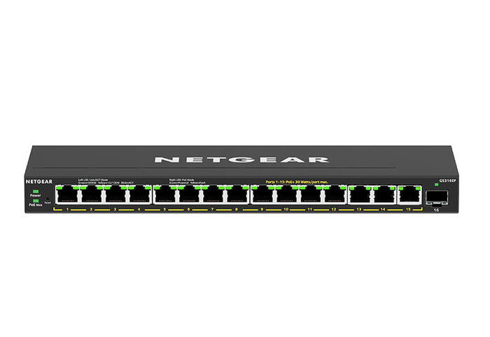 NETGEAR GS316EP-100PES Switch Gestionado de 16 Puertos con PoE+ y SFP NETGEAR GS316EP-100PES Switch Gestionado de 16 Puertos con PoE+ y SFP