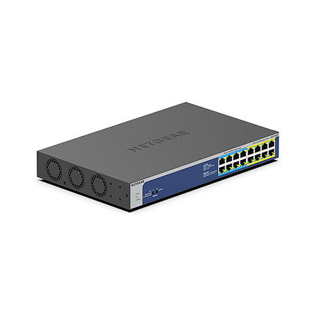 NETGEAR GS516UP-100EUS Switch de Red No Administrado 16 Puertos Gigabit con PoE++ de 60W, Montaje en Rack, 380W Presupuesto PoE